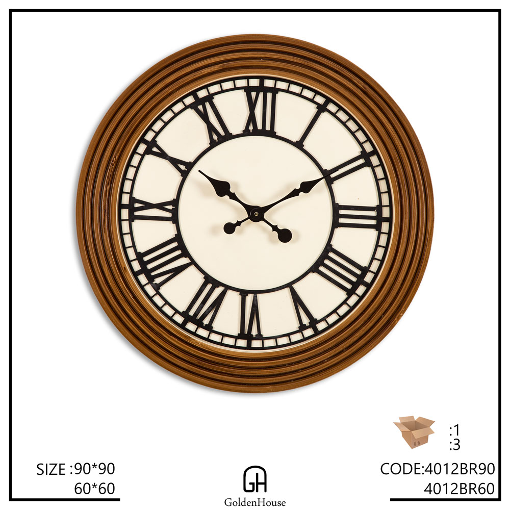 ساعت دیواری چوبی رنگی 4012BR60