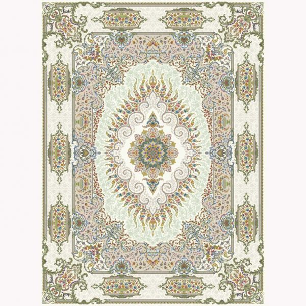 فرش ماشینی درباری کد ۵۱۰۵ کرم