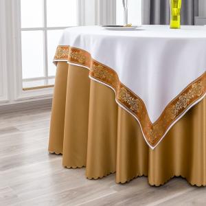 رومیزی گرد 120 اینچی لوکس برای ضیافت عروسی میز مهمانی رستوران پارچه پلی استر