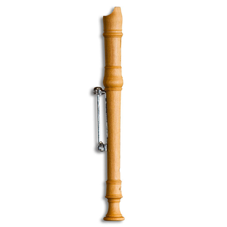 Miniature recorder (brooch) castello-boxwood