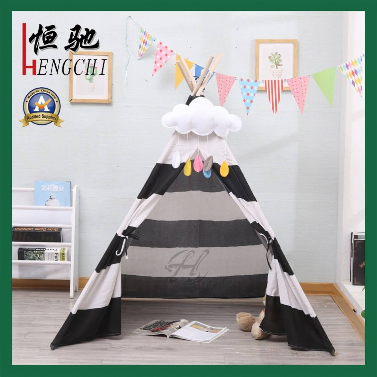 Kids-Indian-Teepee-Tent-Children-Play-Tent-Cotton-Canvas-Tent
