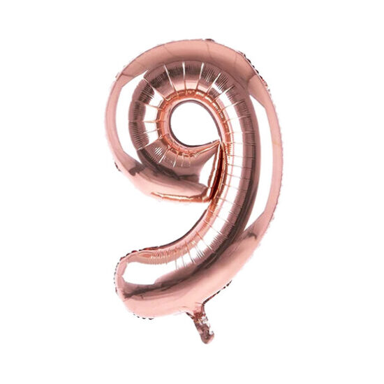 بادکنک فویلی رزگلد عدد ۹