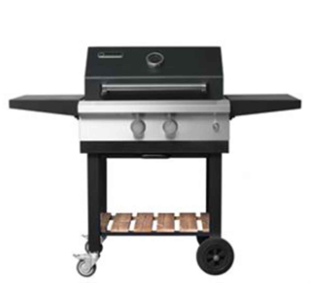 Black double flame barbecue