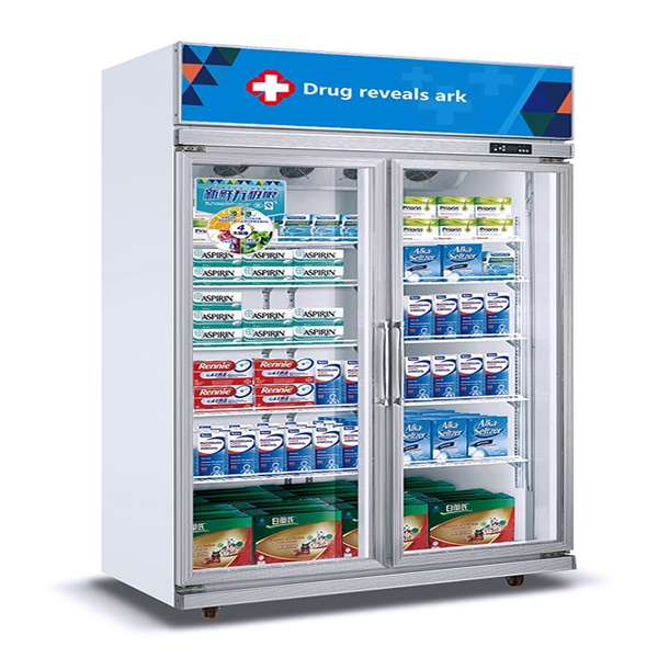 Double Door Luxury Beverage Freezer Display Showcase(YP-1200B2)