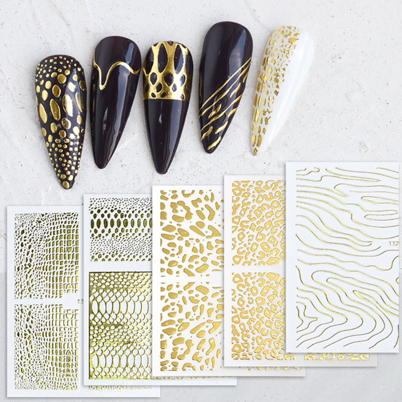 SP210-221 3D Bronzing Nail Sticker