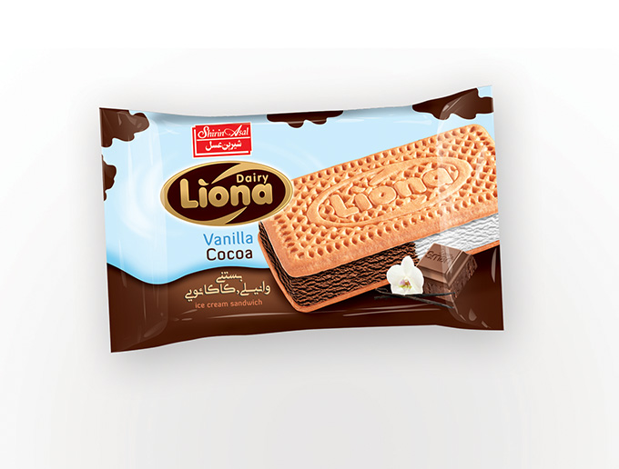 بستنی لیونا ساندویچی شیری وانیلی