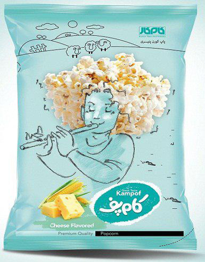 Cheesy puffed popcorn