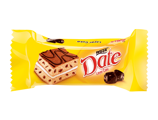 کیک لایه ای خرمایی با کارتن رنگی