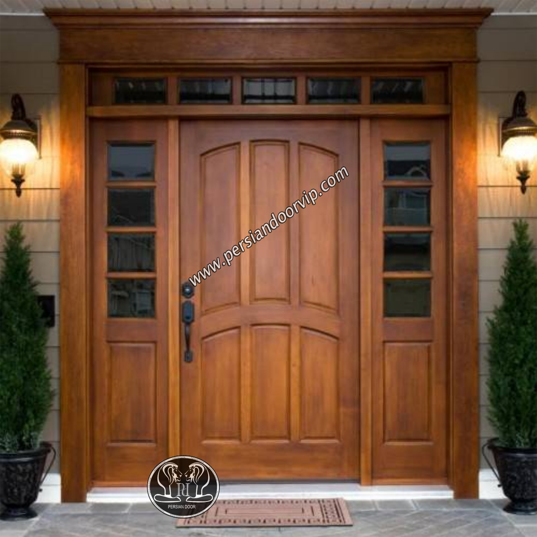 درب لابی چوبی و شیشه ایی مدل pdL1055