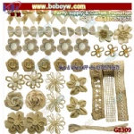 Allazone 46 Piece Jute Ribbon with Lace White