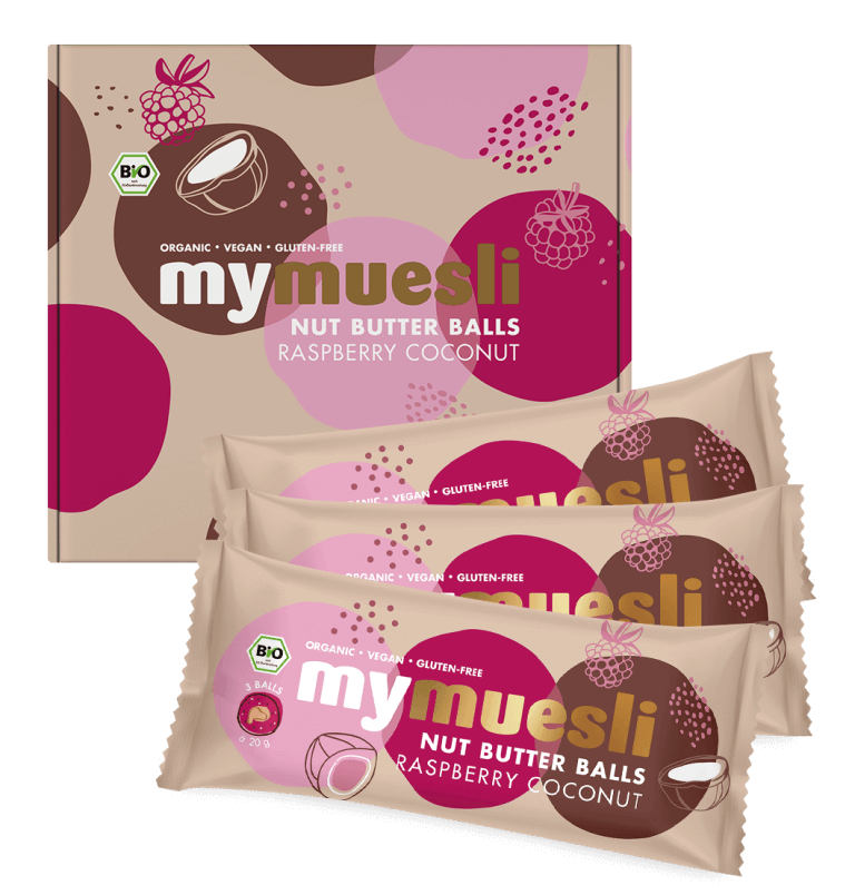 3X3ER BOX NUT BUTTER BALLS RASPBERRY COCONUT