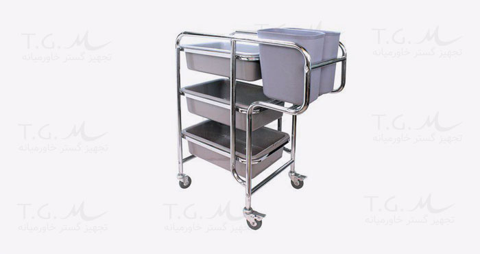 Trolley for carrying dirty polyethylene containers