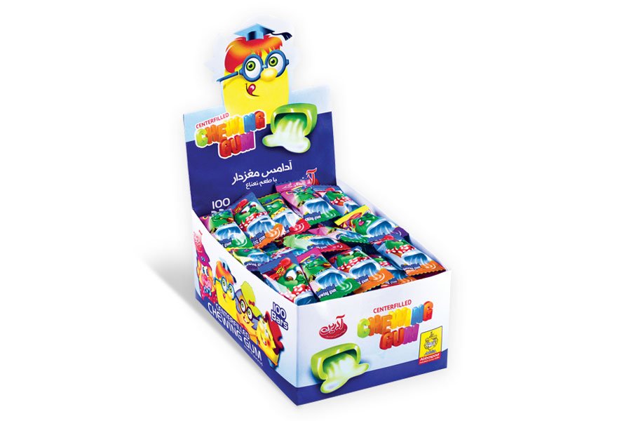 Peppermint chewing gum with mint flavor