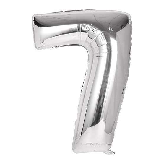 بادکنک فویلی نقره‌ای عدد ۷