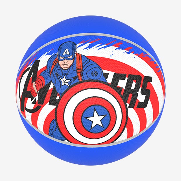 توپ بسکتبال لاستیکی سایز5(طرح کاپیتان آمریکا)