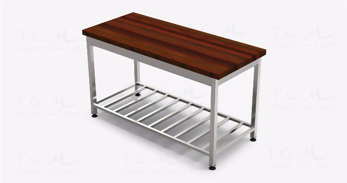 Industrial wooden work table