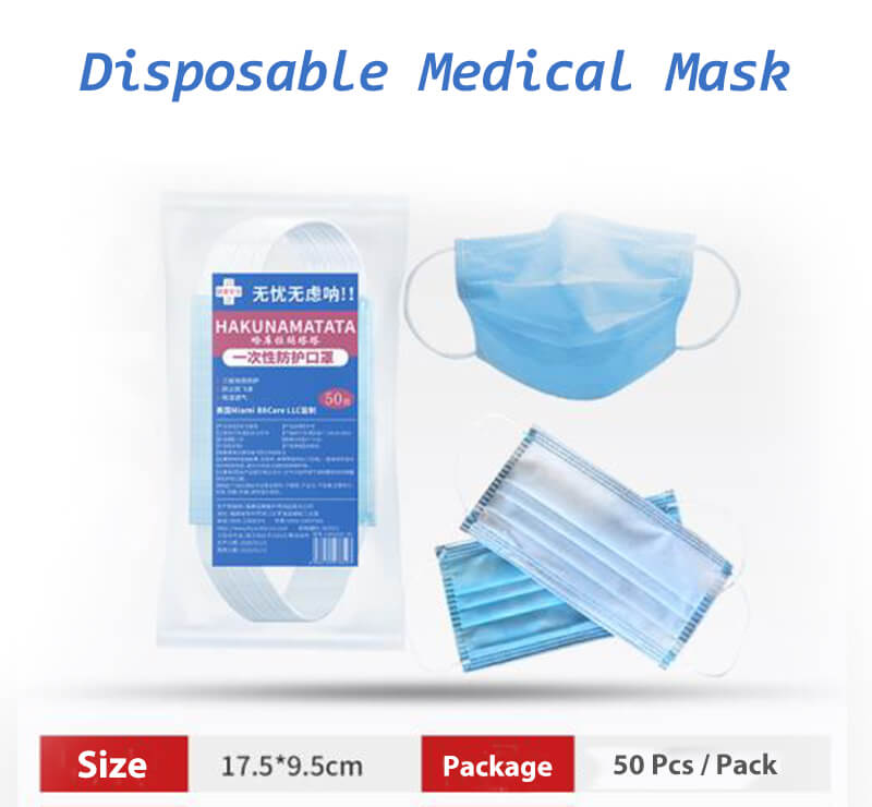 Fast Delivery Earloop Disposable Face Masks 50 Pieces Box