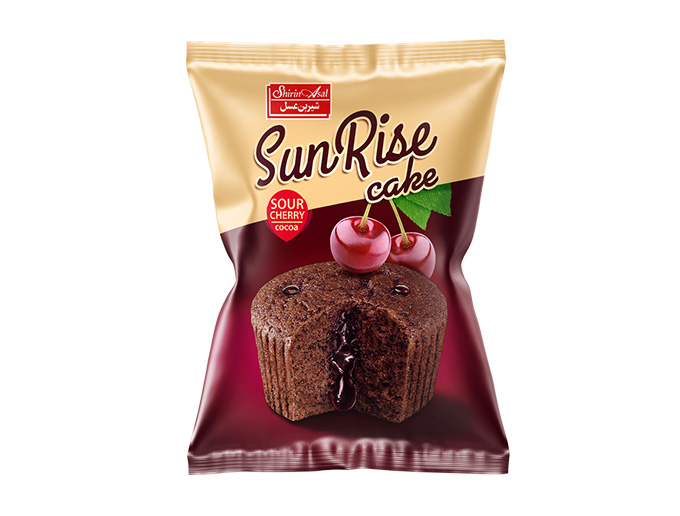 کیک کاکائویی با مغزی آلبالو سان رایس