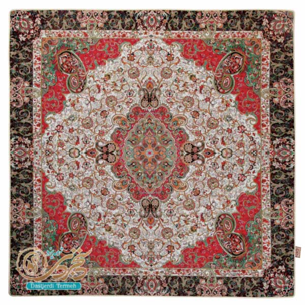 رومیزی ترمه مربع طرح اطلس 4008