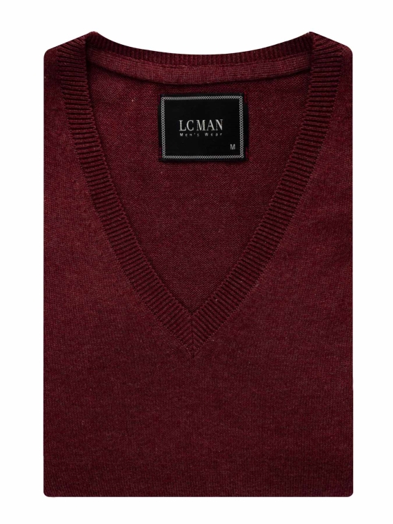 پلیور ساده ال سی من مدل 10200405235-زرشکی