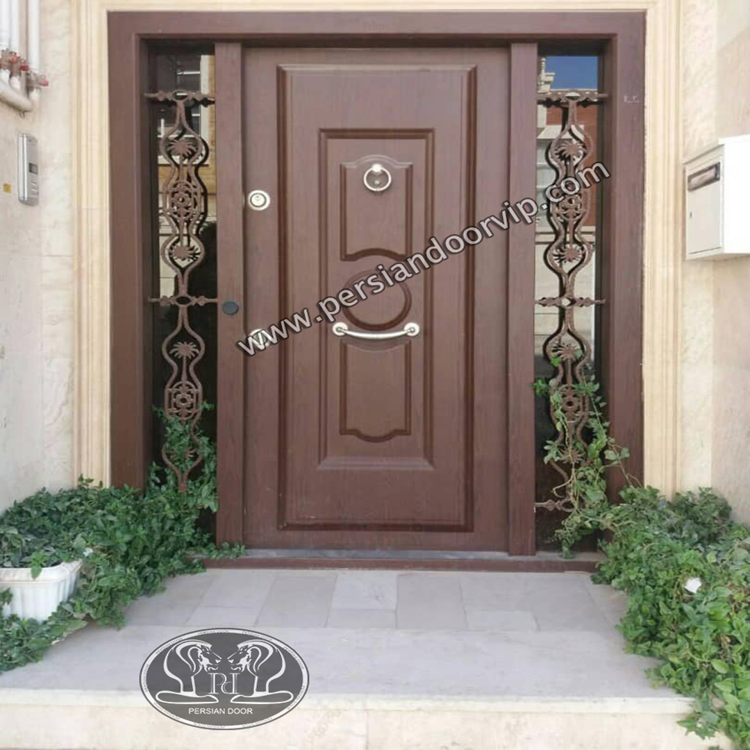 درب لابی چوبی و شیشه ایی مدل pdL1056