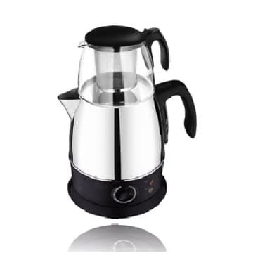 Electrical Turkish Tea Maker with 0.7L Glass Tea Pot and 1.8L Kettle