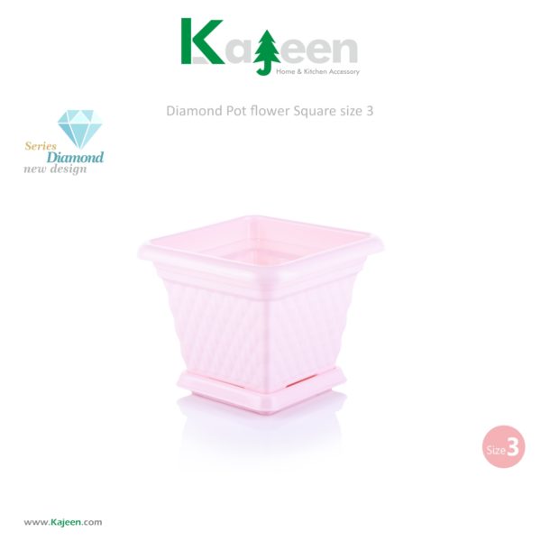 گلدان مربع طرح الماس – سایز 3
