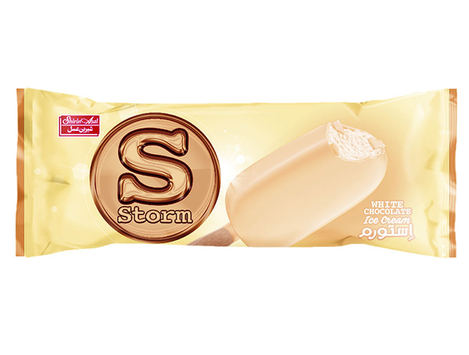 بستنی استورم شیری وانیلی شکلات سفید