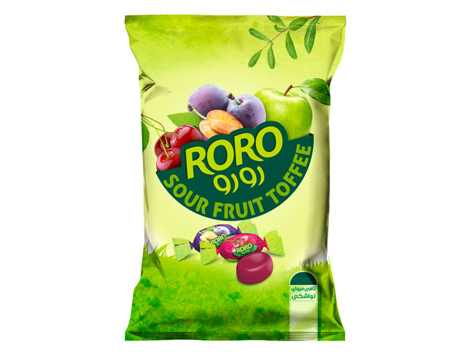 تافی رورو مغزدار میوه ای ترش(لواشکی)