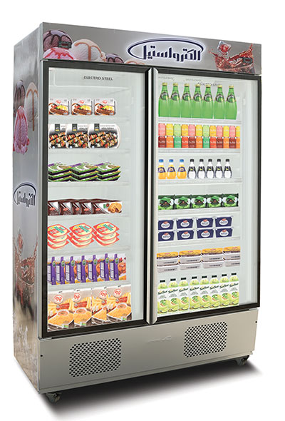 Side-by-side Caspian standing fridge-freezers