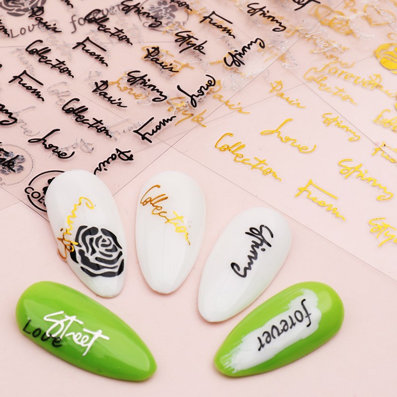 برچسب ناخن رز و حروف