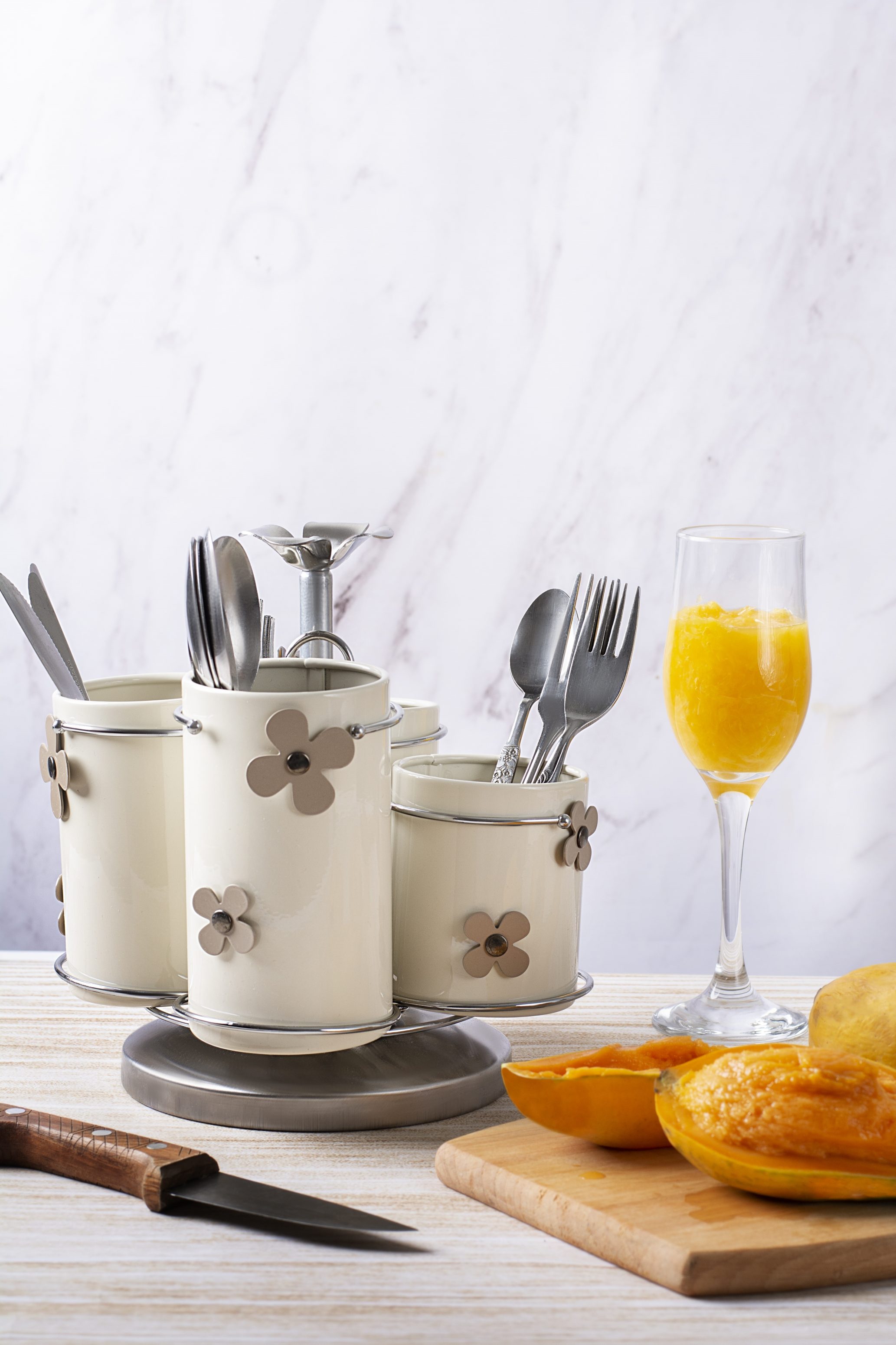 جاقاشقی چهارقلو گردون استیل رنگی گلدار