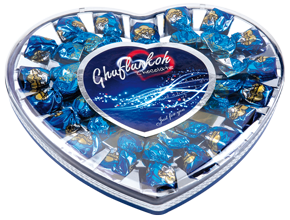 شکلات قلبی بزرگ آبی