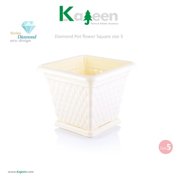 گلدان مربع طرح الماس – سایز 5