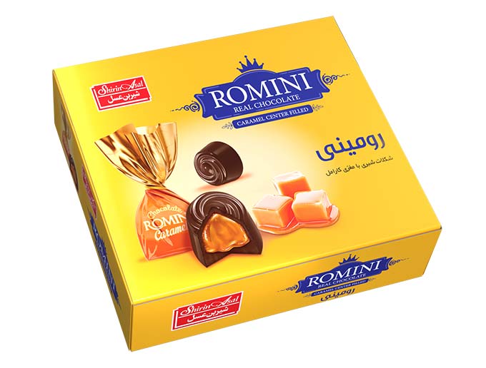 شکلات رومینی مغزدار کاراملی یکسرپیچ
