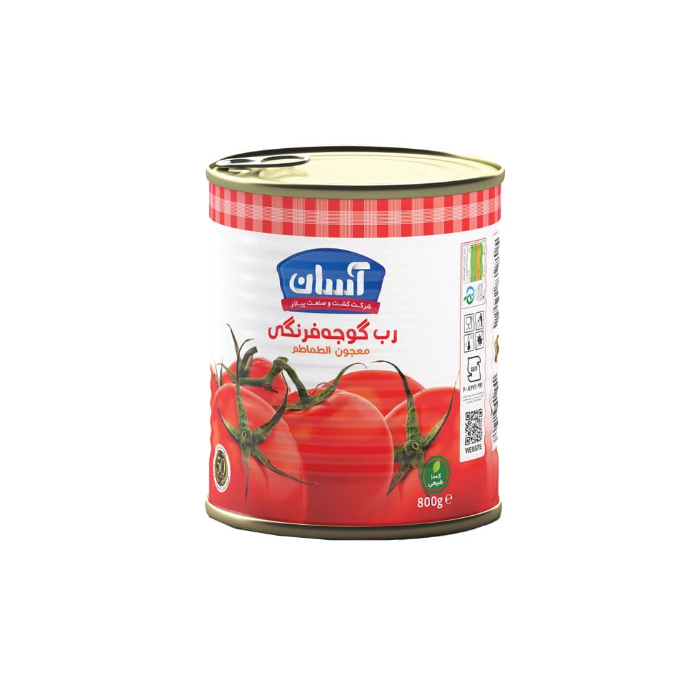 رب گوجه فرنگی قوطی 800 گرمی آسان