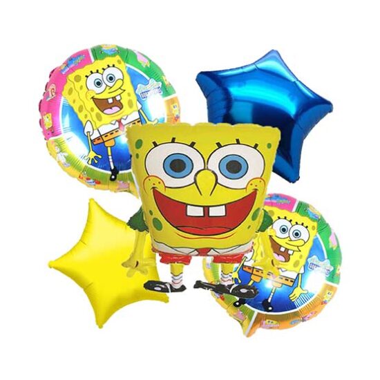 بادکنک فویلی ۵ تکه باب اسفنجی