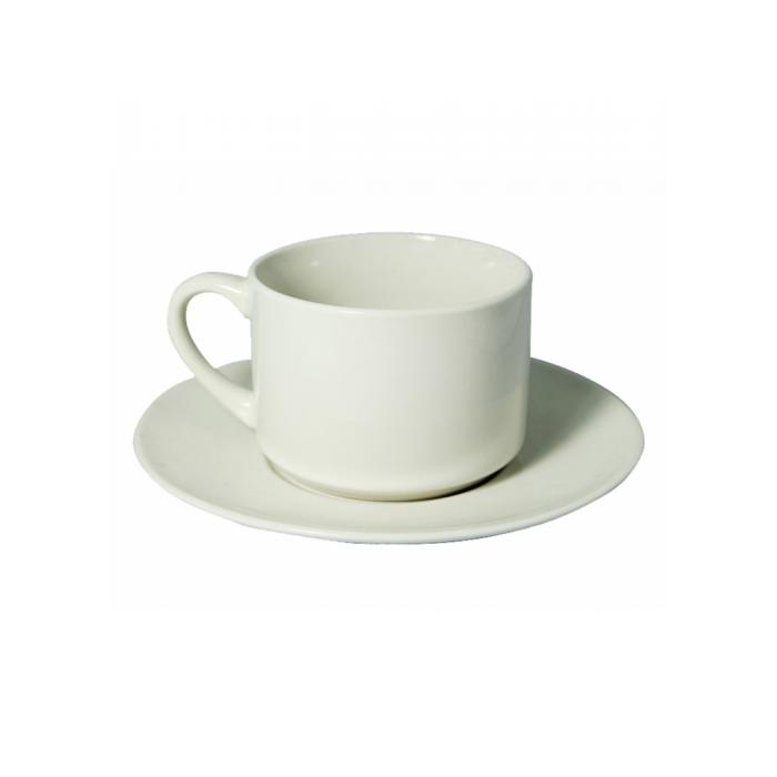 Simple promotional ceramic cup and saucer code 7154