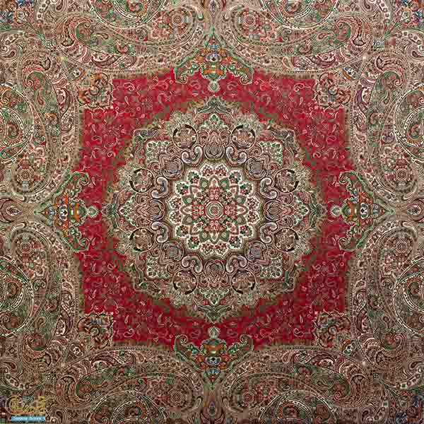رومیزی مربع (بقچه) طرح کبریا قرمز