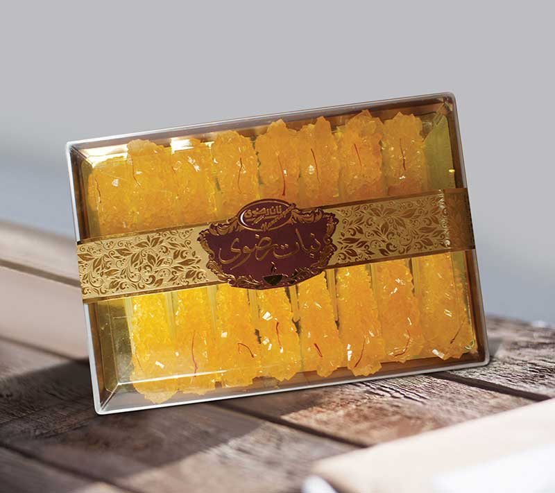 نی نبات زعفرانی پوشالدار بزرگ