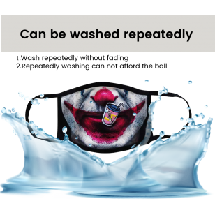 Straw Hole Custom Printed Polyester Face Covering