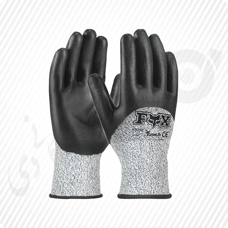 دستکش ضد برش نیم مواد نیتریل کات3 FOX (کد: 1314)