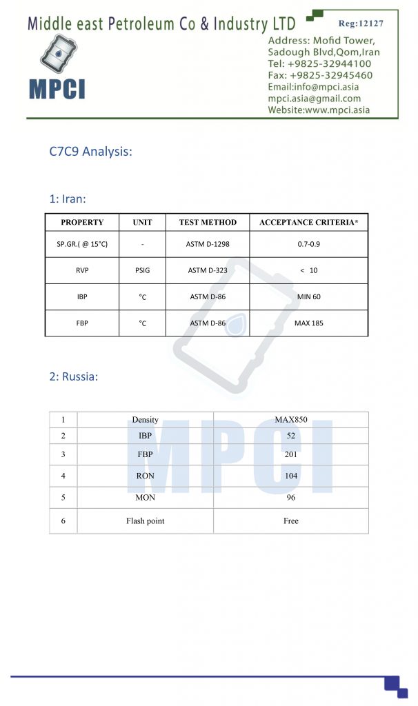 C7-C9 hydrocarbon
