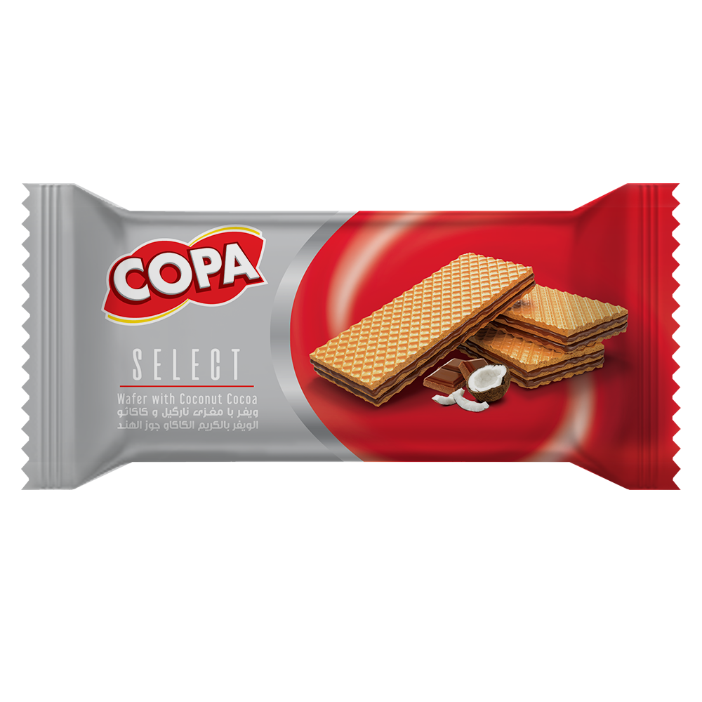 ویفر سلکت با کرم نارگیل و کاکائو