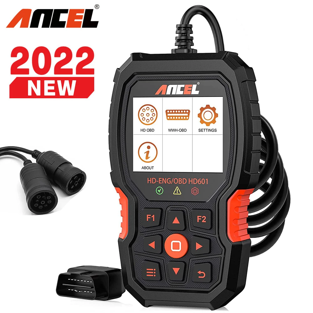 ANCEL HD601 Heavy Duty Truck Code Reader Full System OBD2 Diagnostic Scan Tool Check Engine for Freightliner Cummins Code Reader