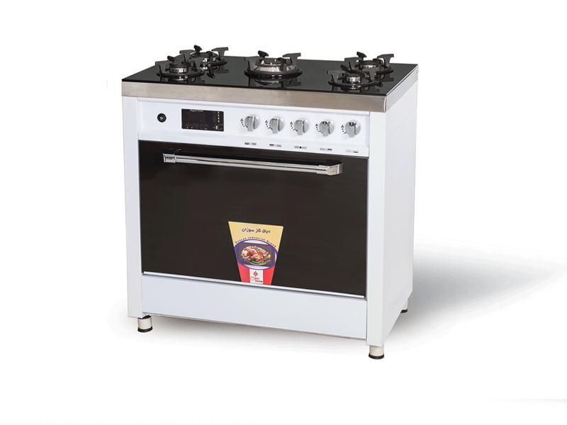 Oven design gas stove with white glaze