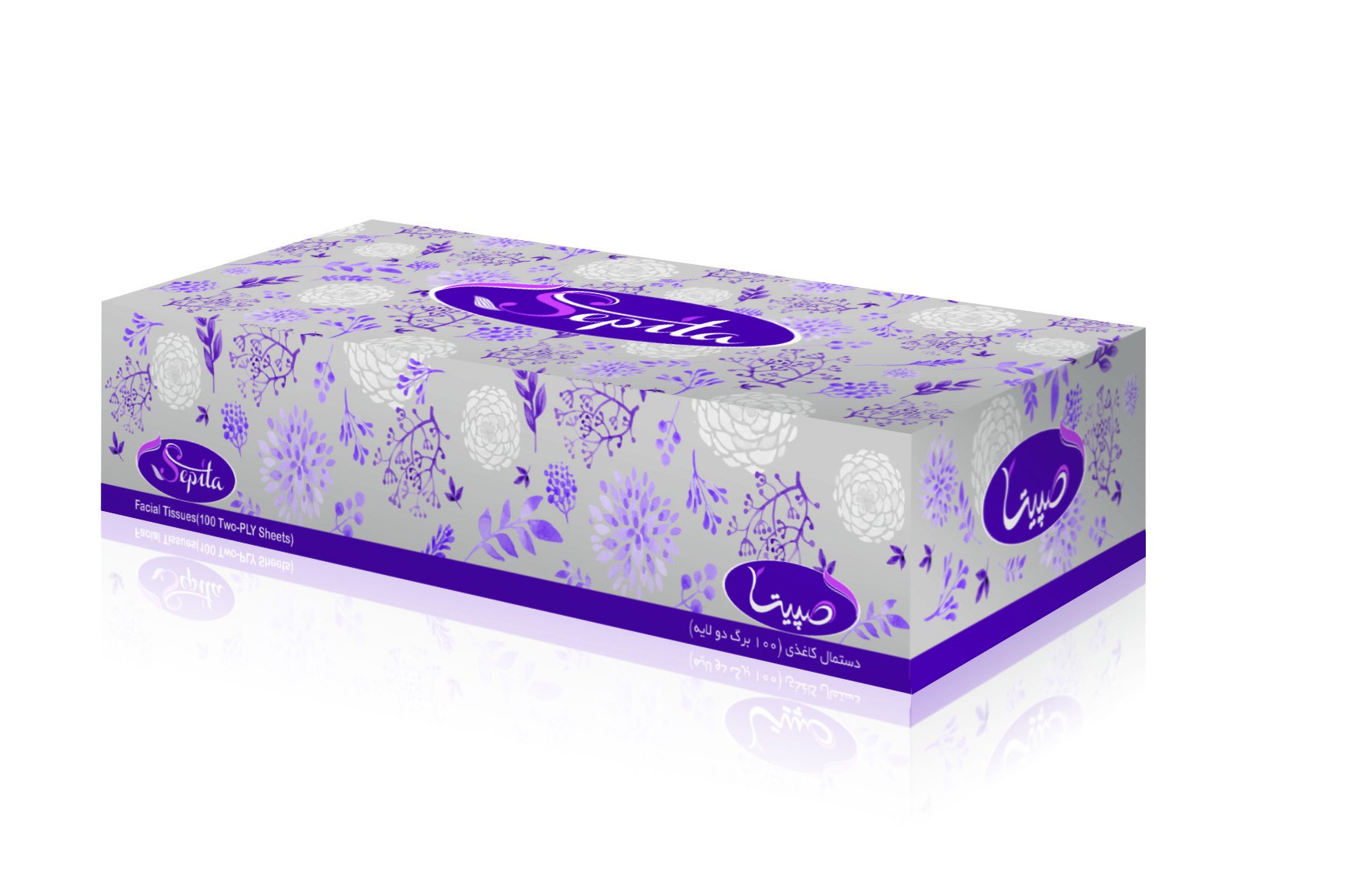 دستمال کاغذی جعبه صپیتا 100 برگ دولایه