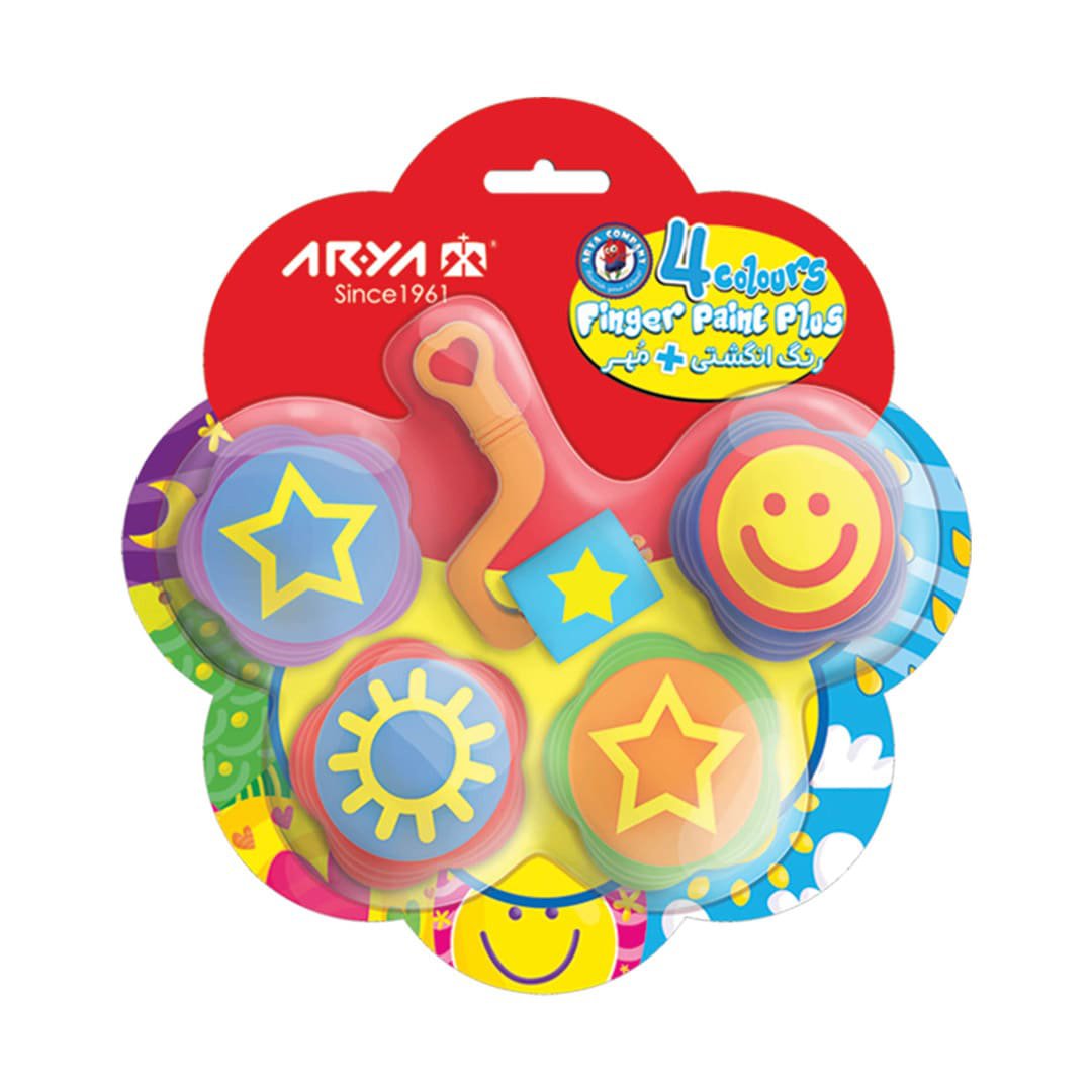 رنگ انگشتی + مُهر ۴ رنگ با غلطک