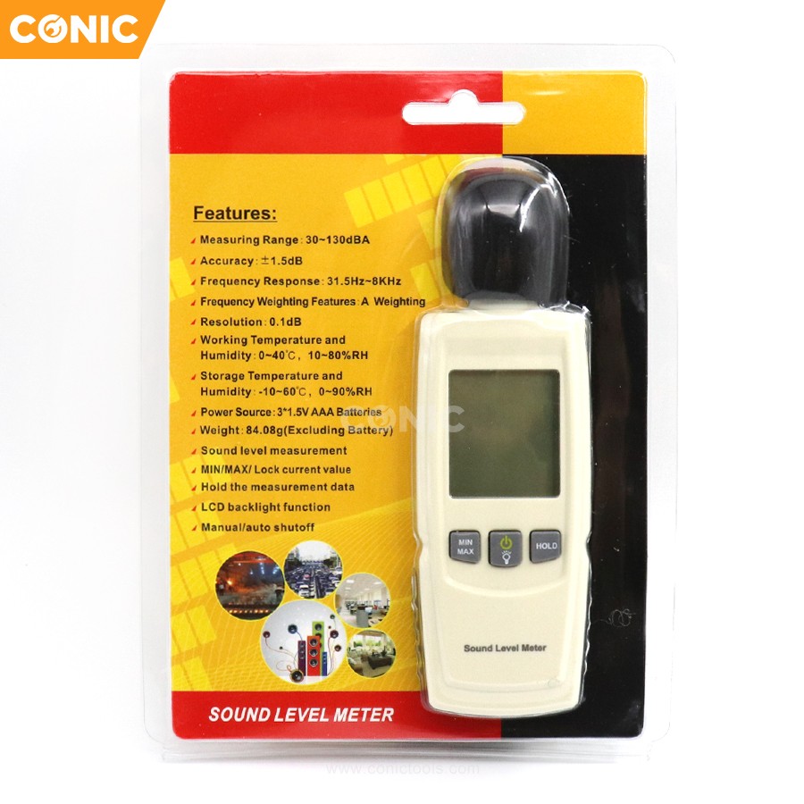 Sound Level Meter Noise Meter with Measuring Range 30~130dba