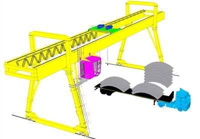 Gate crane bridge pair